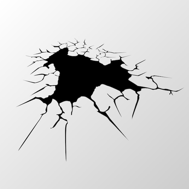 Vector cracks gray background