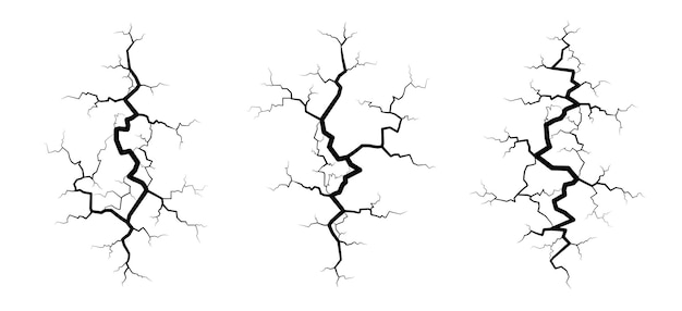 Cracks in ground top view earth crust break from earthquake natural disasters