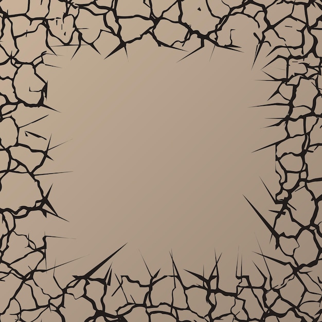 Vector cracks square shape