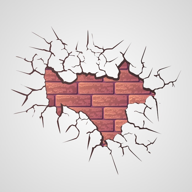Vector cracks with brick wall