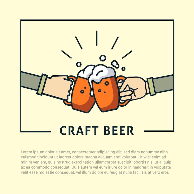 Craft beer artisan с местом для текста.