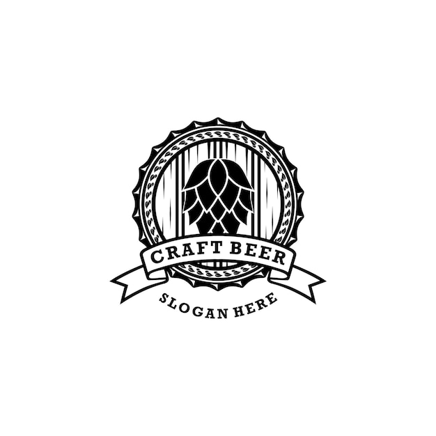 craft beer badge vintage monogram logo