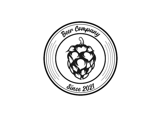 Modello di progettazione del logo dell'etichetta del birrificio della birra artigianale. logo liquore per pub e bar club