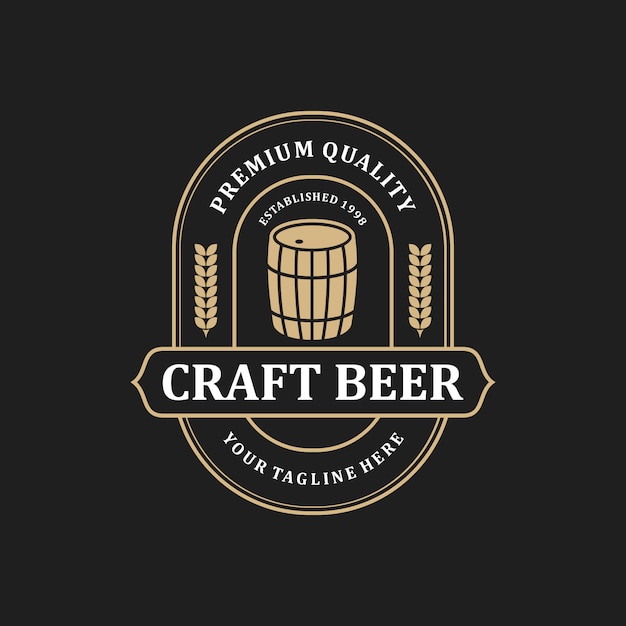 Craft beer premium vintage logo  template