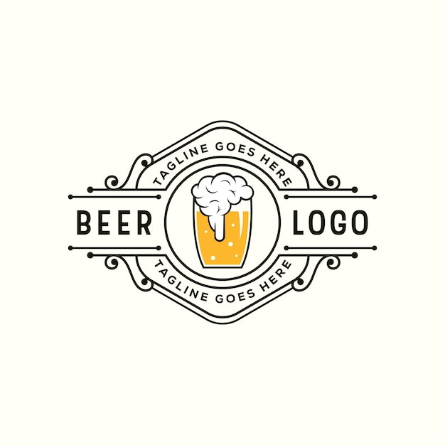 クラフト ビール レトロ ビンテージ ロゴ