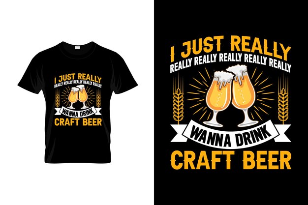 クラフトビールのTシャツのデザインまたはクラフトビールのポスターのデザインクラフトビールの引用クラフトビールのタイポグラフィ