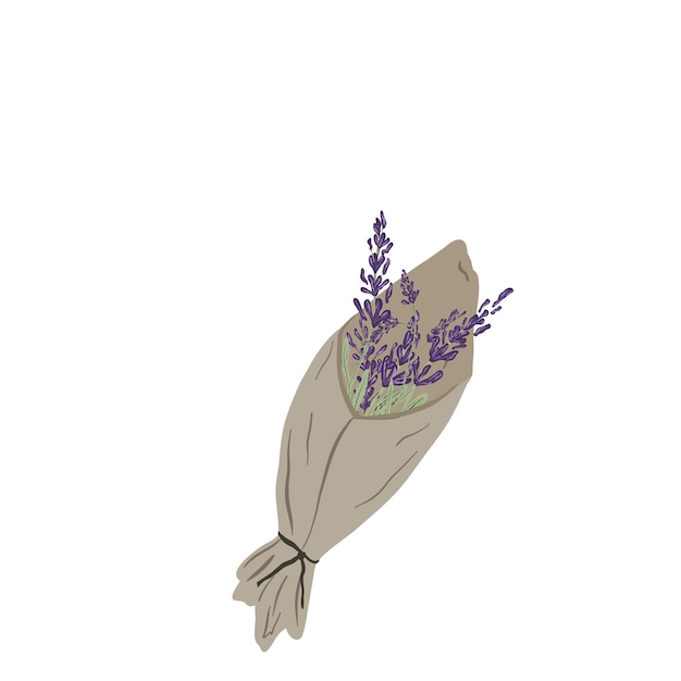 Vector craft bouquet of lavender purple violet