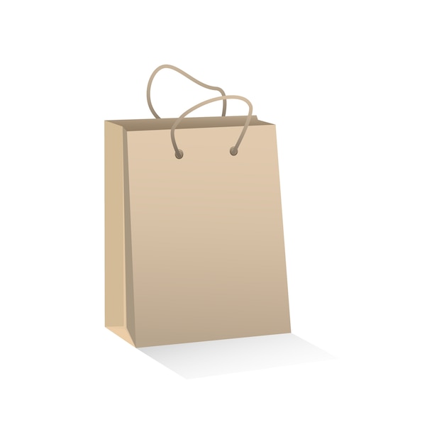 Vector craft brown paper shopping bag