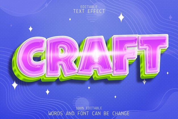 Craft editable text effect emboss modern style
