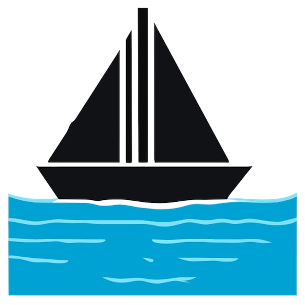 craft an icon of a sailboat on the open sea signifying travel and exploration icon