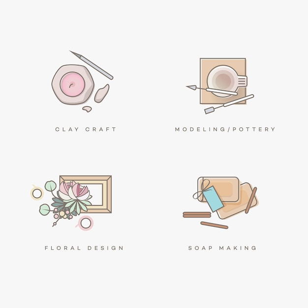 Vector craft icons set