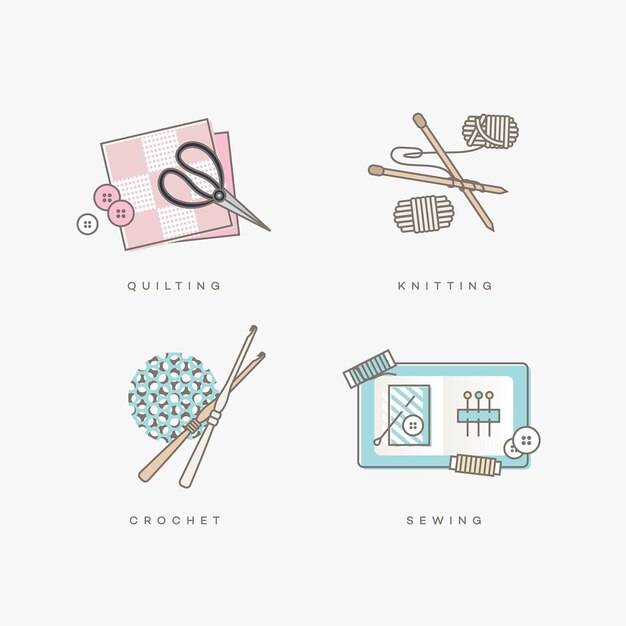 Vector craft icons set