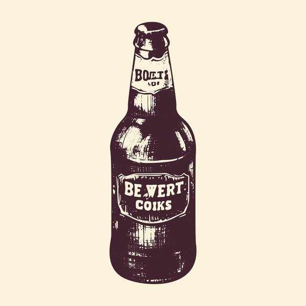 Vector crafted elixir beer bottle vector illustration