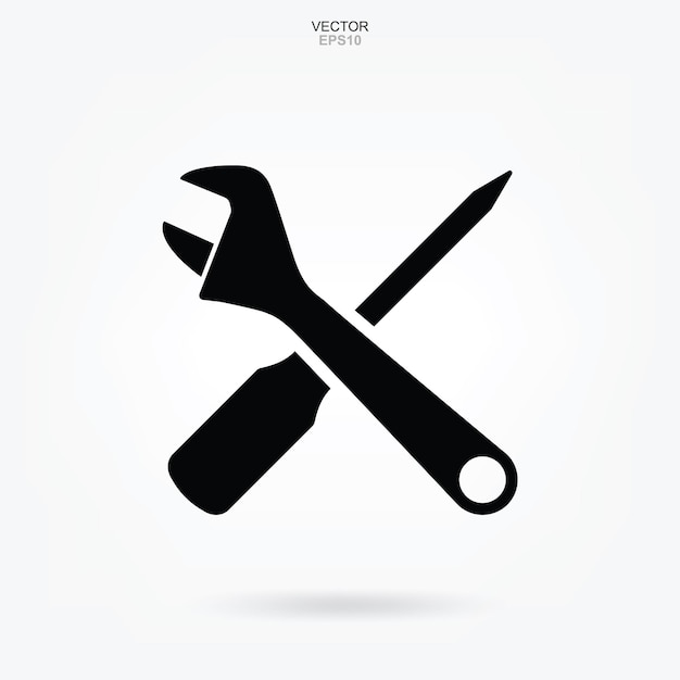 Craftsman tool icon. Wrench and screwdriver sign and symbol. Vector illustration.