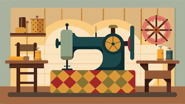 The craftsmanship of a bygone era on full display with a display of antique sewing machines and