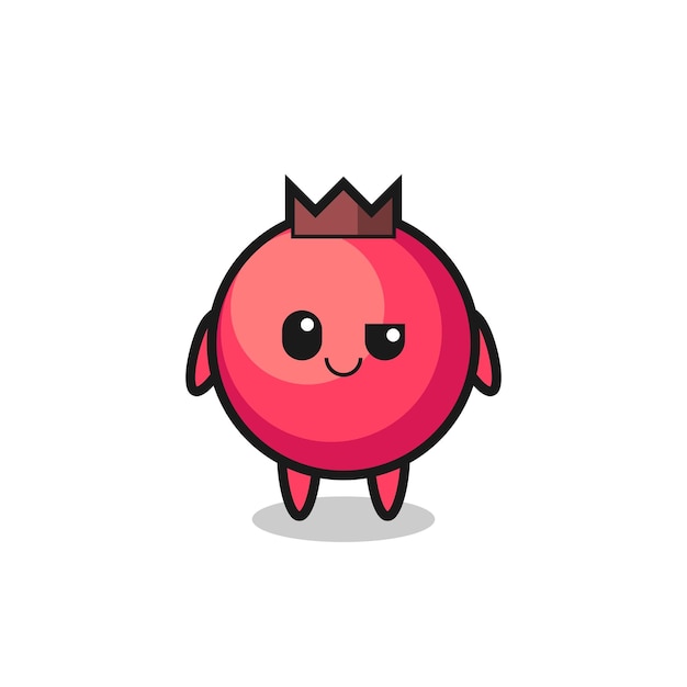 Cranberry cartoon with an arrogant expression