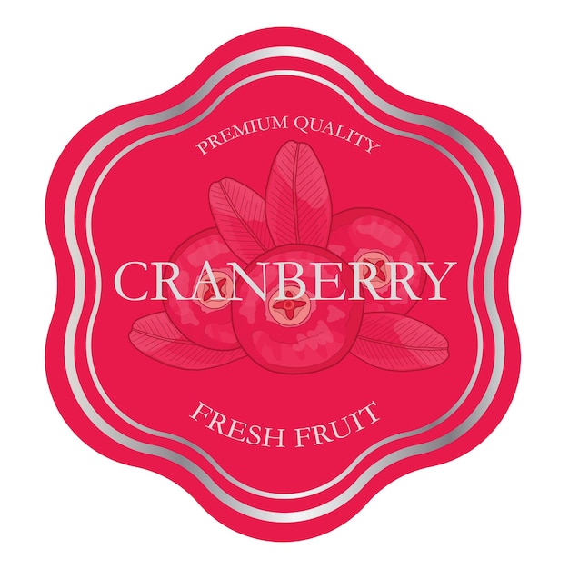 Vector cranberry fruit stamp badge logo sticker template