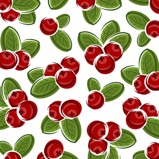 Cranberry patroon achtergrond set Collectie pictogram cranberry Vector