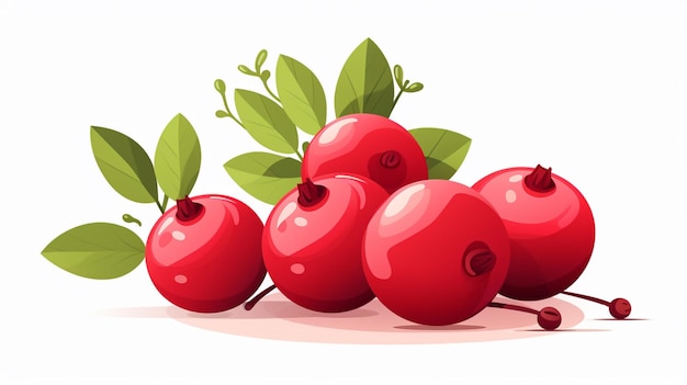 Cranberry-vector op een witte achtergrond