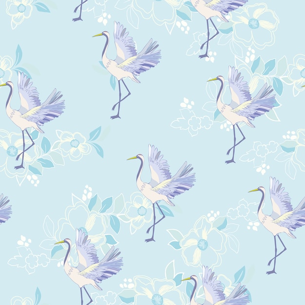 Crane animals pattern