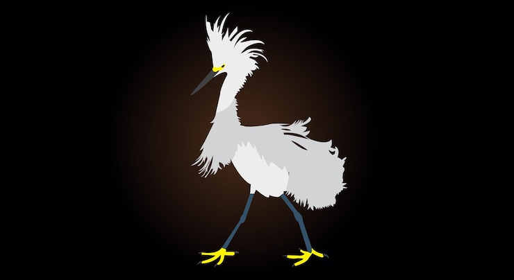 Vector crane bird illustration