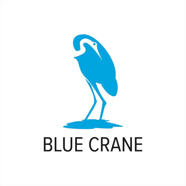 Crane bird with blue color wildlife fauna vector