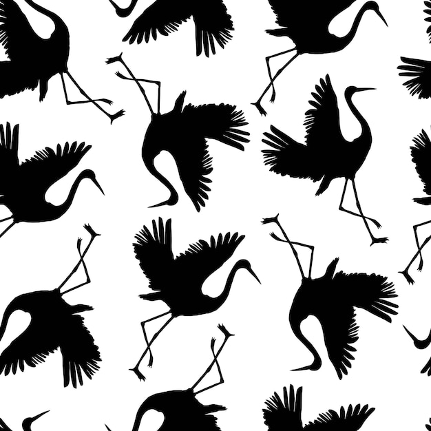 Crane birds vector illustration