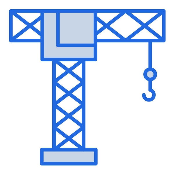 Vector crane blue tone illustration