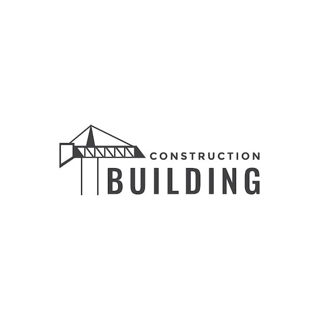 Crane construction logo design vector