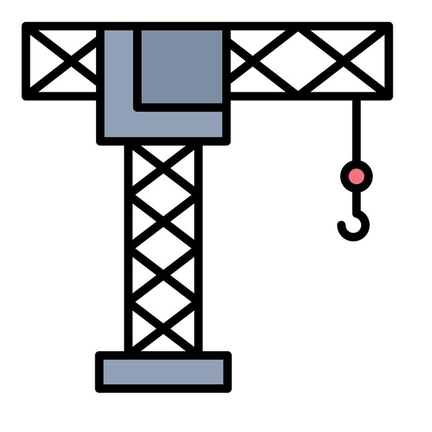 Vector crane flat illustration