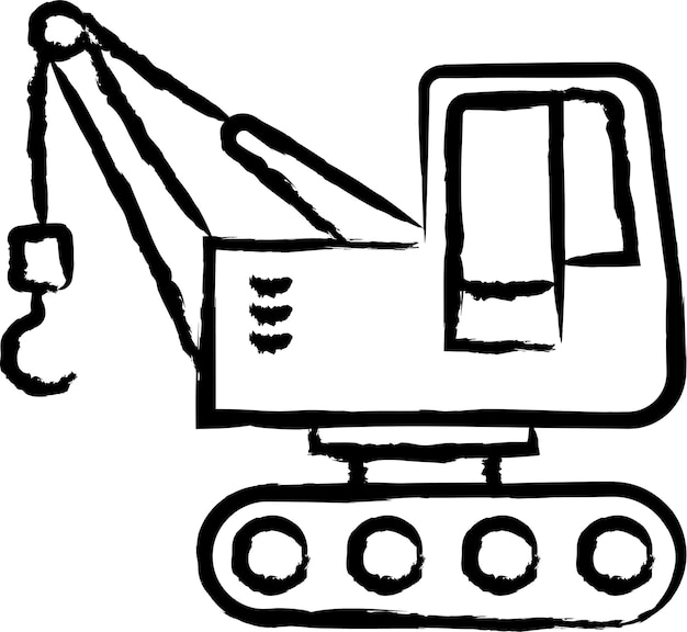 Vector crane hand drawn vector illustration