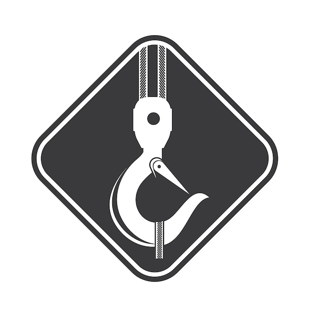 Crane hook logo icon vector illustration design template