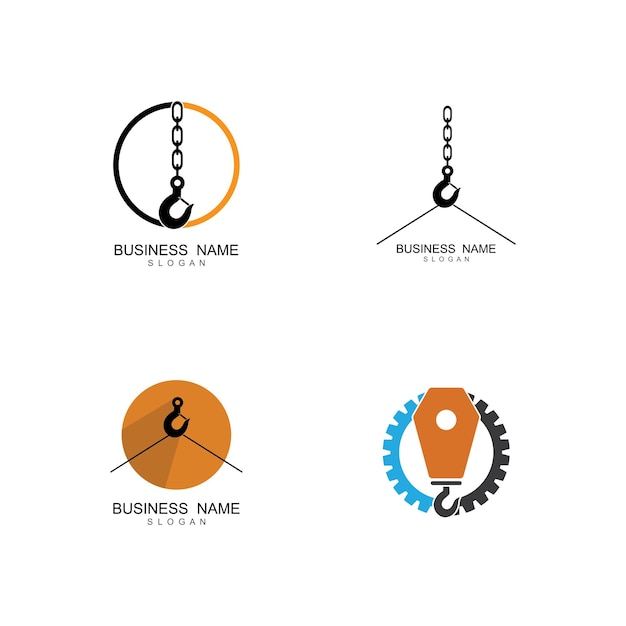 Векторный шаблон логотипа кранового крюка