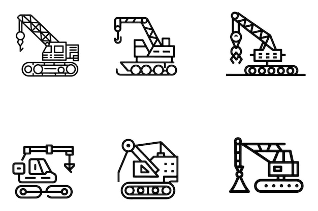 Crane Icon Set Vector Design op witte achtergrond illustratie