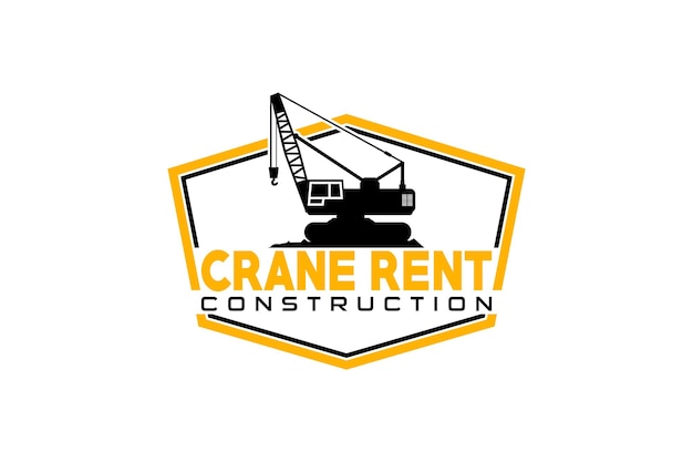 Vector crane logo template vector heavy equipment logo vector for construction.