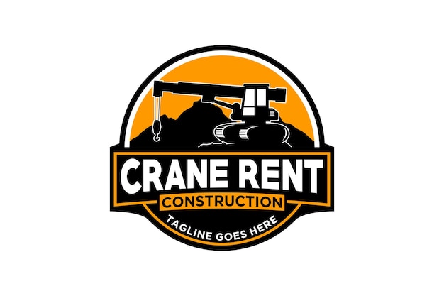 Crane logo template vector Heavy equipment logo vector for construction.