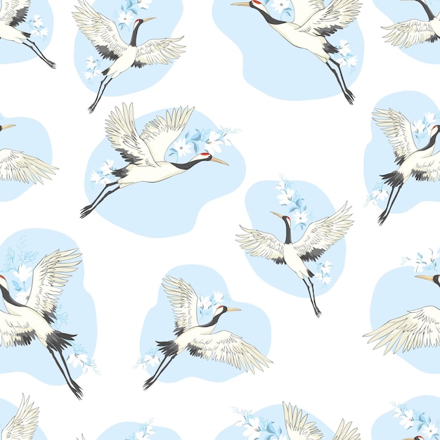 Vector crane pattern vector illustration