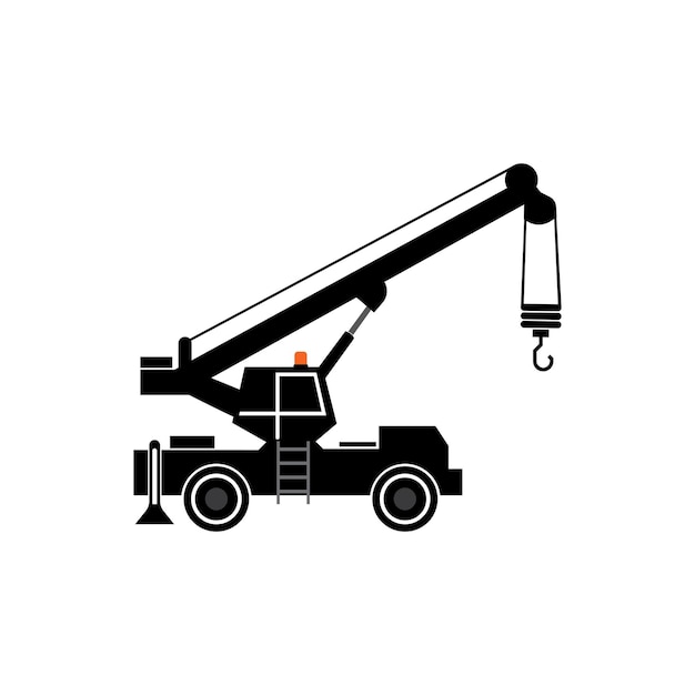 Crane truck vector icon