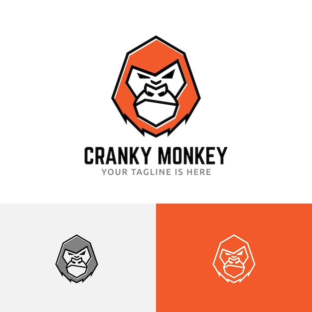 Cranky Monkey Angry Gorilla Логотип киберспортивной игры в джунглях