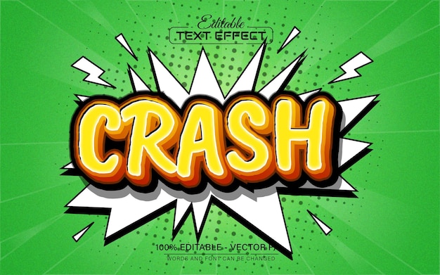 Crash comic stijl tekst effect bewerkbaar