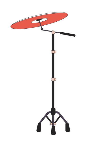 Crash cymbal 2D lineaire cartoon object Muziek percussie instrument geïsoleerd lijn vector element witte achtergrond Af en toe accent Drumming hardware Deel van drum set kleur flat spot illustratie