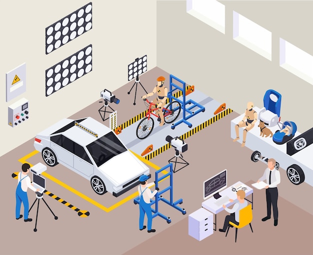 Vector crash test area composition