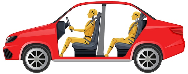 Crash test dummy in een auto