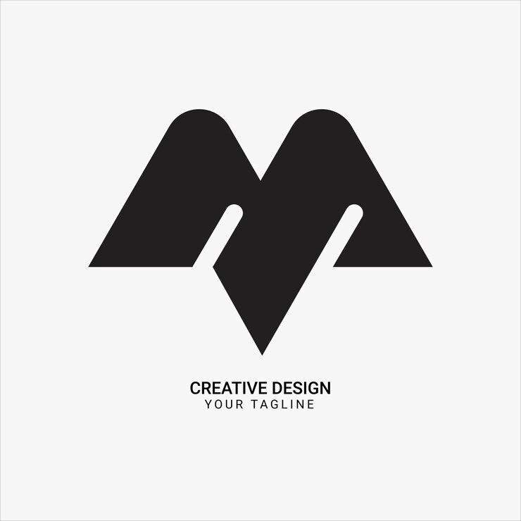 Vector 크레이티브 m 글자 평평한 모더 브랜드 독특한 세련된 로고 디자인