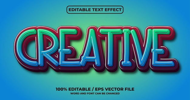 Vector crative text effect style