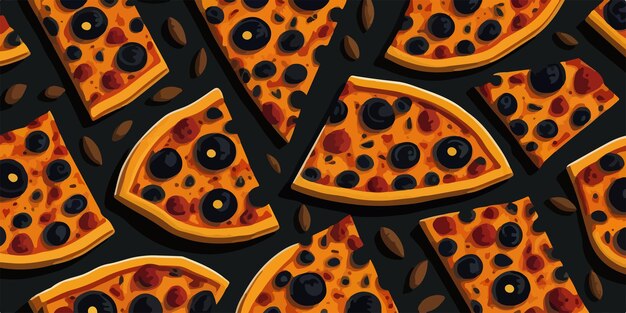 Craveable creations colorful vector pizza pattern grafica vettoriale