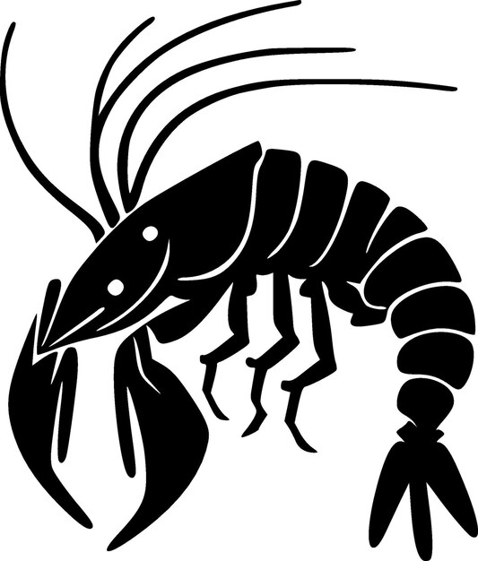 Vector crawfish black and white isolated icon vector illustration