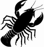 Vector crawfish black and white isolated icon vector illustration