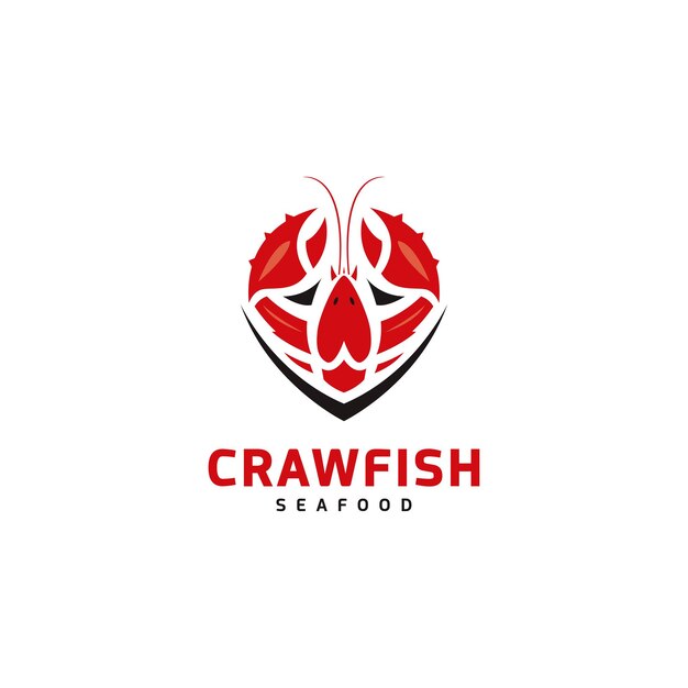 Crawfish lobster seafood logo design prawn vector illustration 2