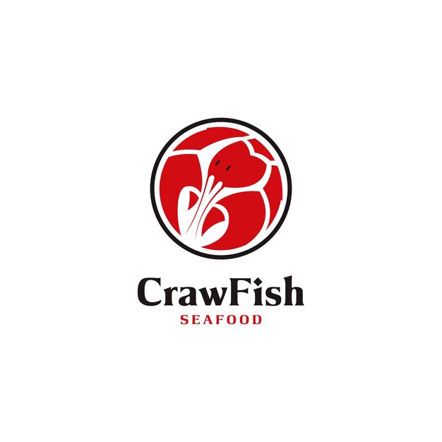 Crawfish lobster seafood logo design prawn vector illustration